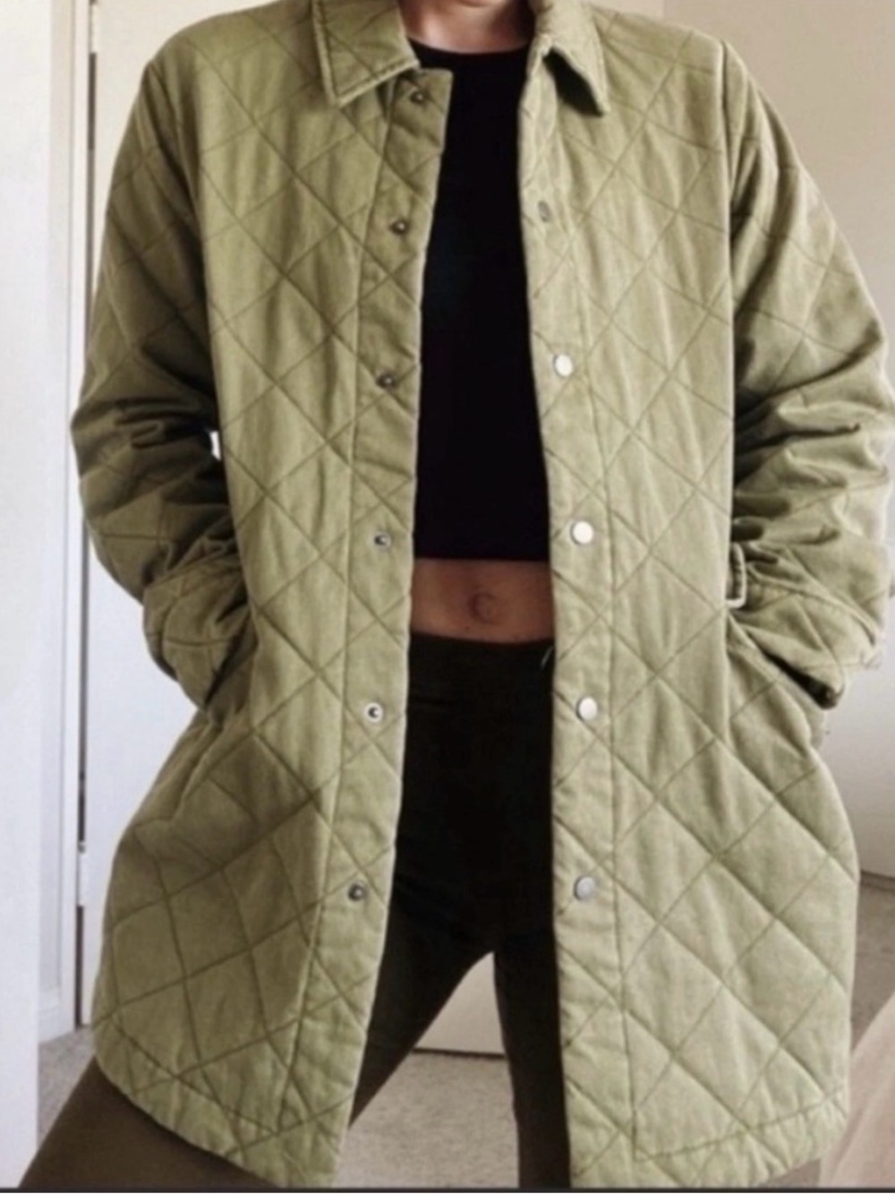 Joie Quilted Olive Green Barn Utility Oversized 🧥